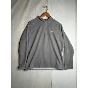 Oakley Mens Quarter Zip Pullover Gray Heather Regular Fit Mock Neck Size M